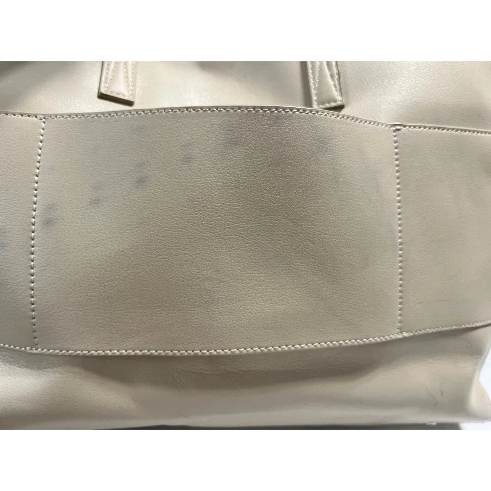 CalPak Taupe Leather Tote Bag with Adjustable Strap. Tags are no longer intact.
